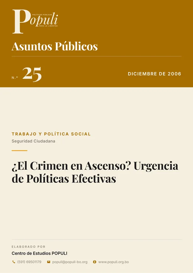 Tapa de AP-025 — ¿El Crimen en Ascenso? Urgencia de Políticas Efectivas